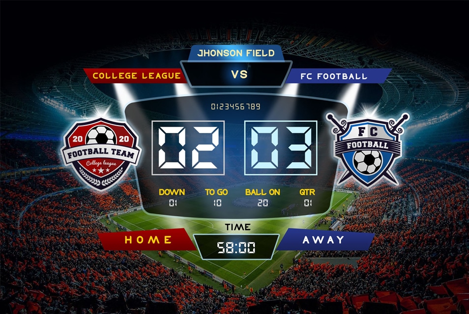 Free Football Scoreboard Design Template Mockup PSD » CSS Author