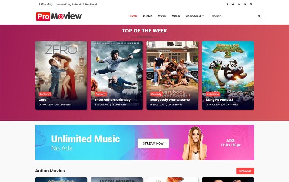 Moview Responsive Blogger Template