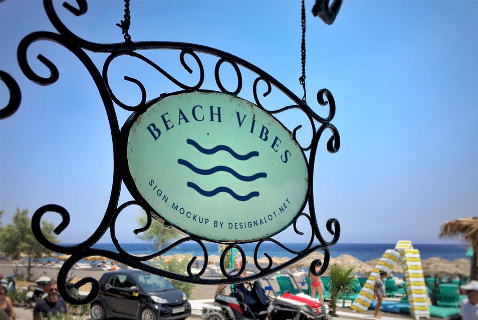 Restaurant By The Beach Rusty Sign Mockup » CSS Author