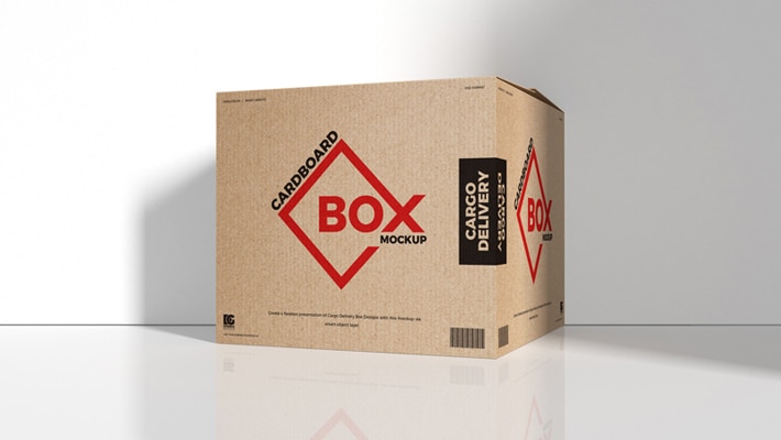 Download Free Cargo Delivery Cardboard Box Mockup » CSS Author