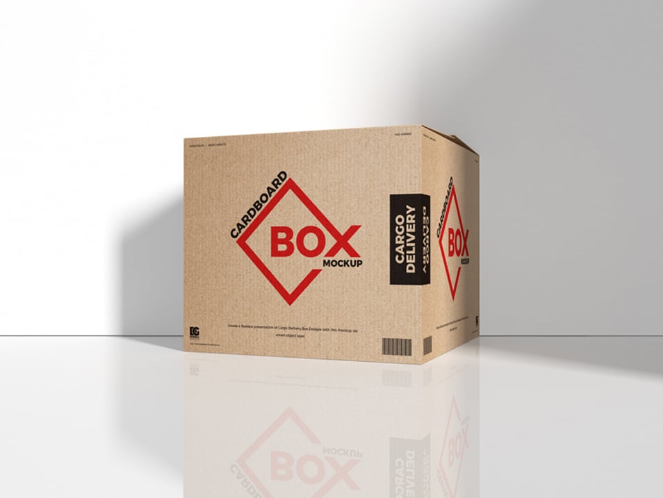 Download Free Cargo Delivery Cardboard Box Mockup » CSS Author