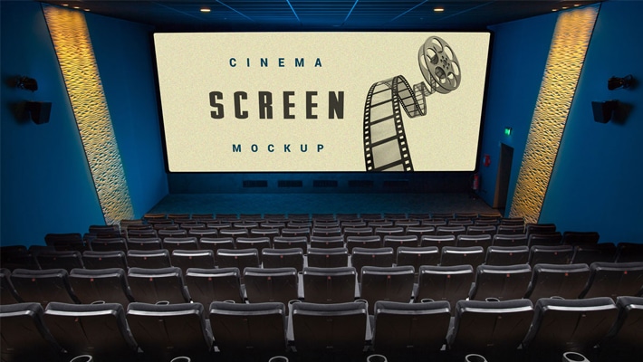 Download Free Cinema Movie Theater Hall Screen Mockup PSD » CSS Author