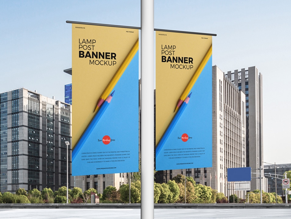 Free Lamp Post Banners Mockup » Css Author