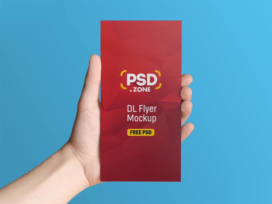 Hand Holding DL Size Flyer Mockup » CSS Author
