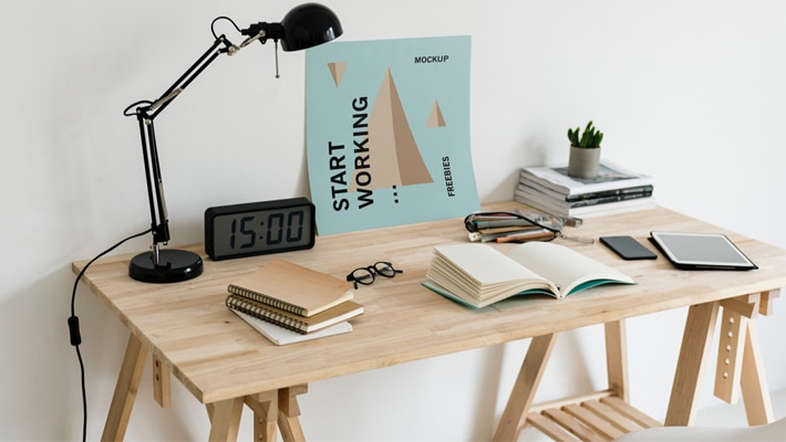 Download Poster On Desk Mockup » CSS Author