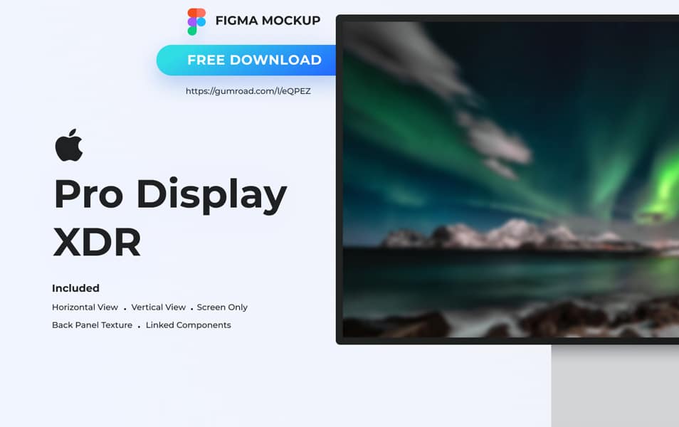 Apple Pro Display XDR Free Figma Mockup