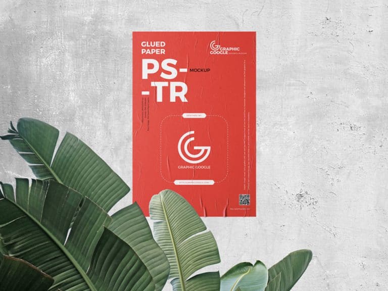 Download Free Glued Paper Poster Mockup » CSS Author