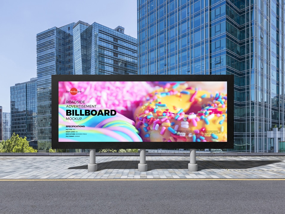 Free Roadside Advertisement Billboard Mockup » CSS Author