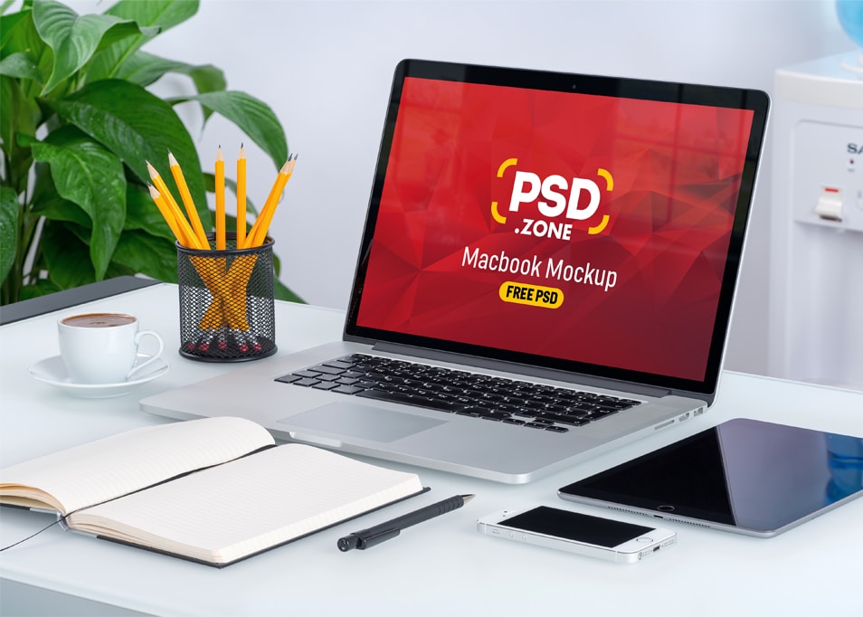 Download Macbook On Desk Mockup PSD » CSS Author