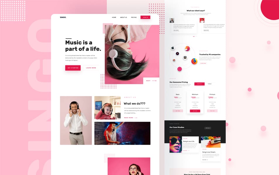 SINGO Music Landing Page