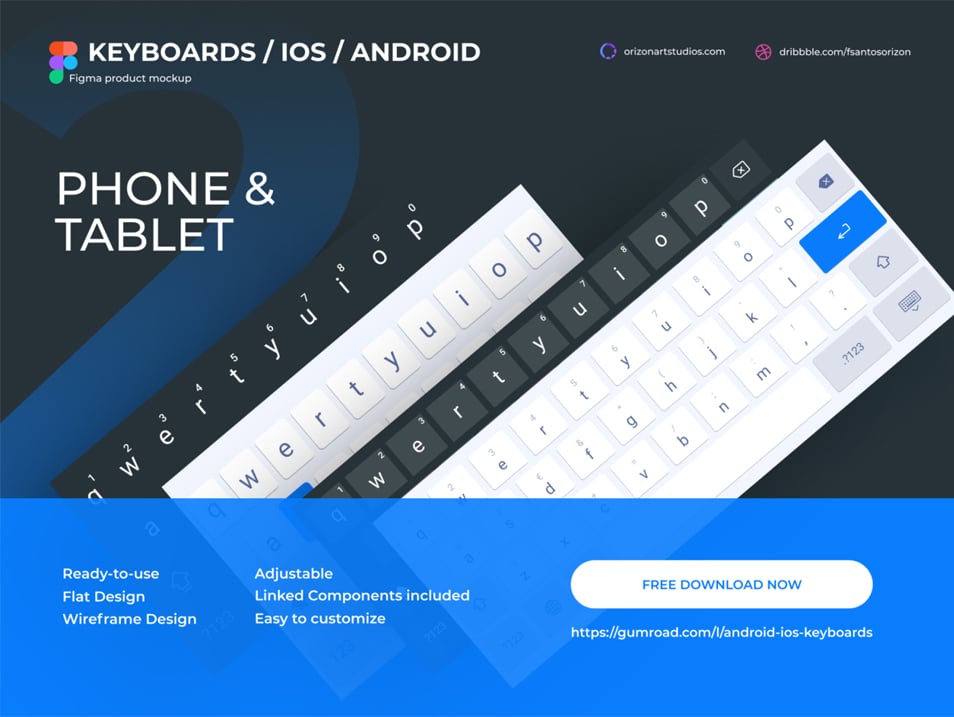 Download Android & IOS Keyboards (Tablet / Phone) Figma Mockup ...