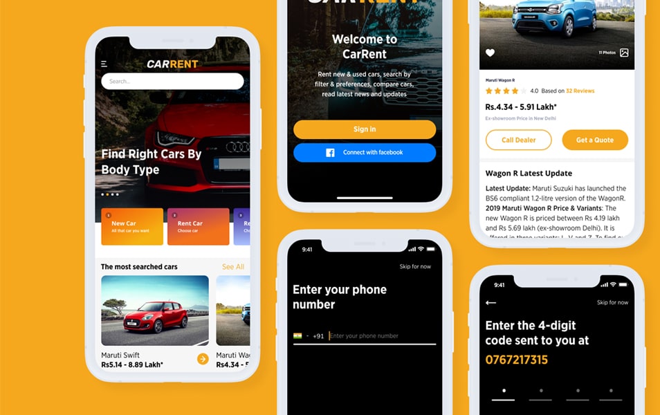 Car Rent App UI Design