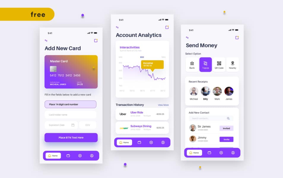 FREE UI Screens Bank Wallet