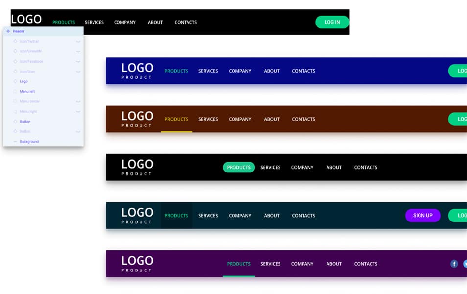 Figma Components - Header