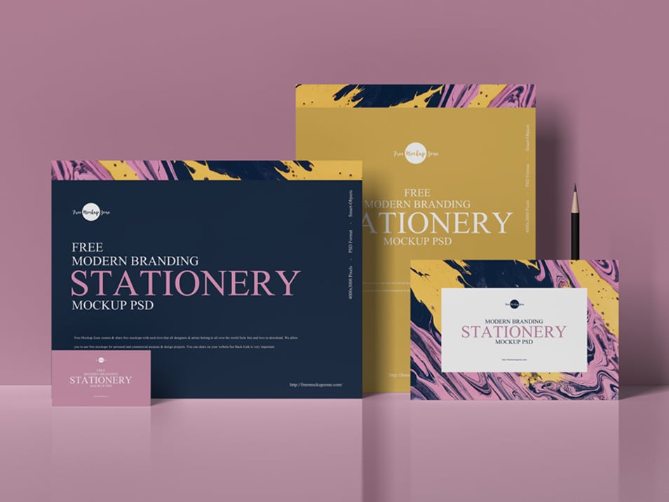 Download Free Modern Branding Stationery Mockup PSD » CSS Author