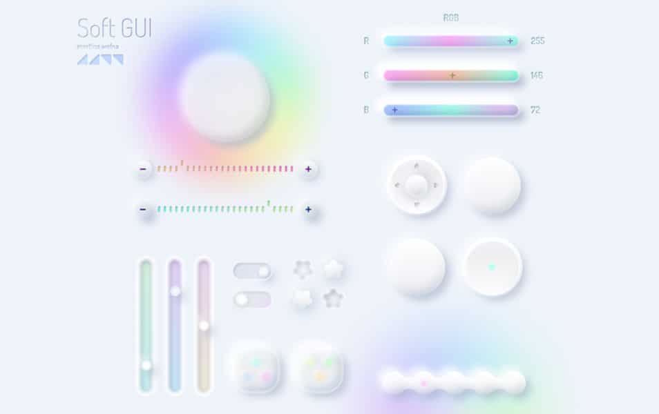 Free Neumorphic GUI Unicorn Style