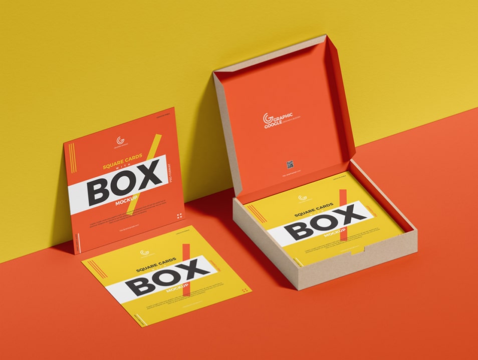 Download Free Square Cards With Box Mockup » CSS Author