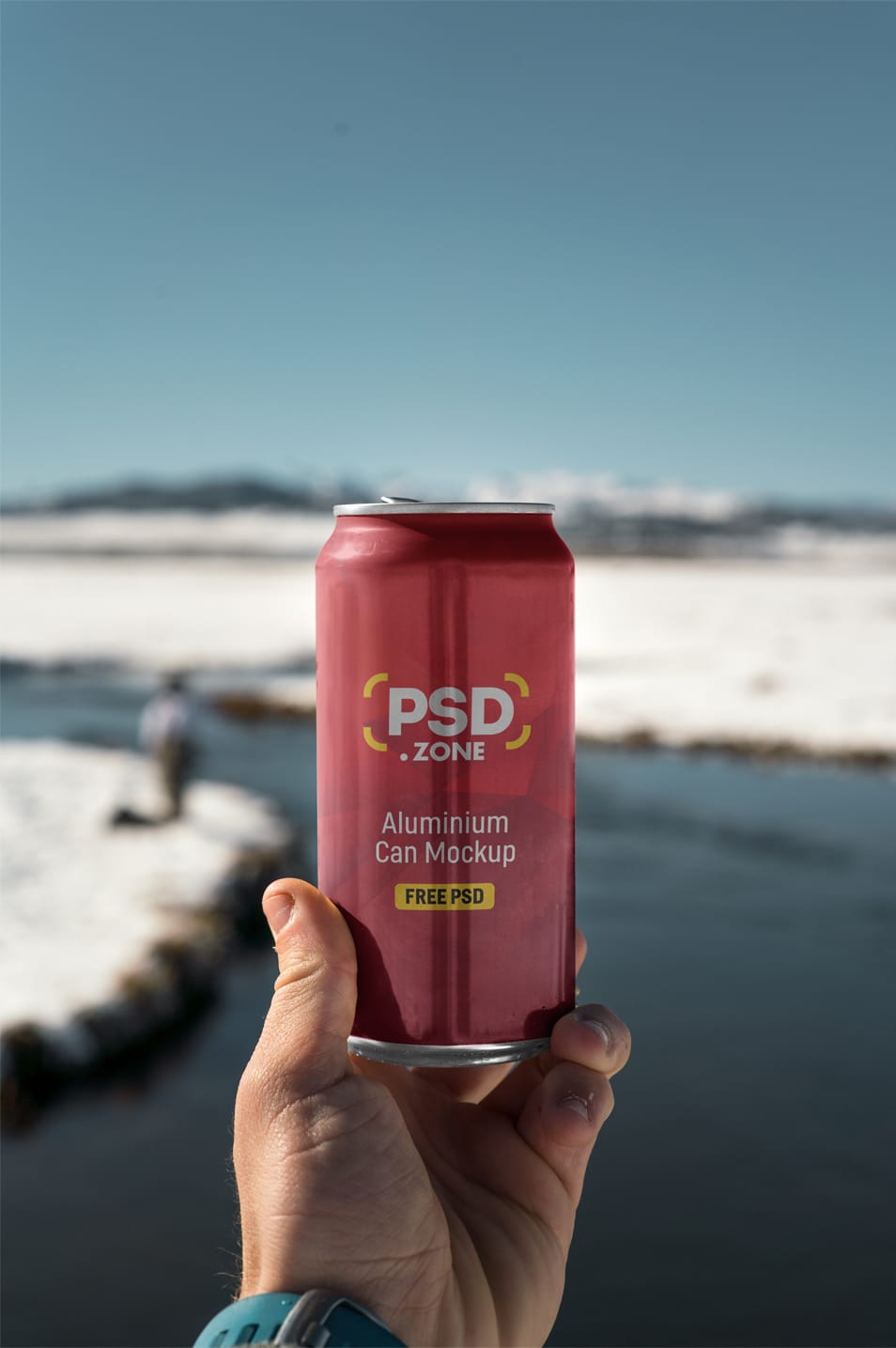 Download Hand Holding Aluminum Can Mockup PSD » CSS Author