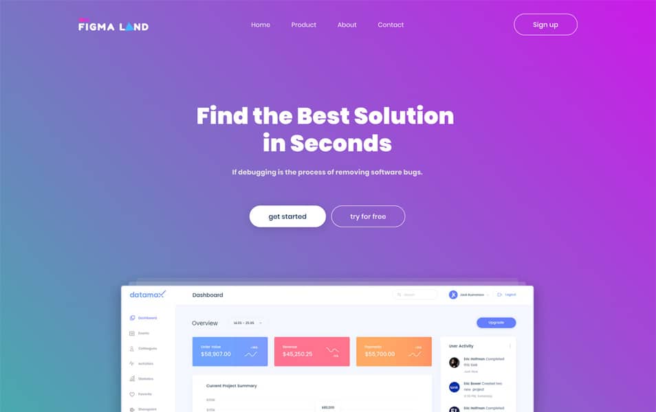 Launcher - Free Figma Template