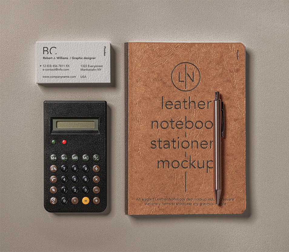 Download Leather Cover PSD Notebook Mockup Set » CSS Author