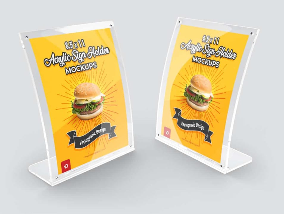 Download 8.5 X 11 Curved Acrylic Sign Holder Mockups » CSS Author