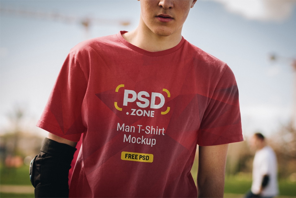 Download Man T-Shirt Design Mockup PSD » CSS Author