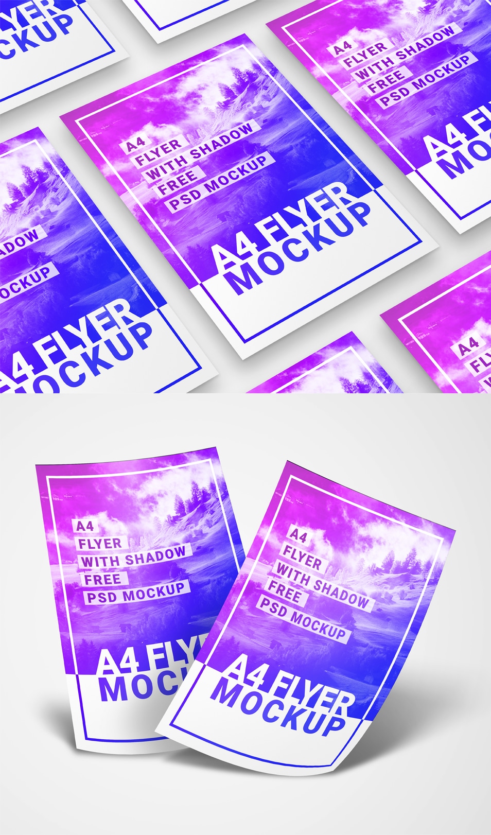 Download A4 Flyer With Shadow 2 Free PSD Mockups » CSS Author