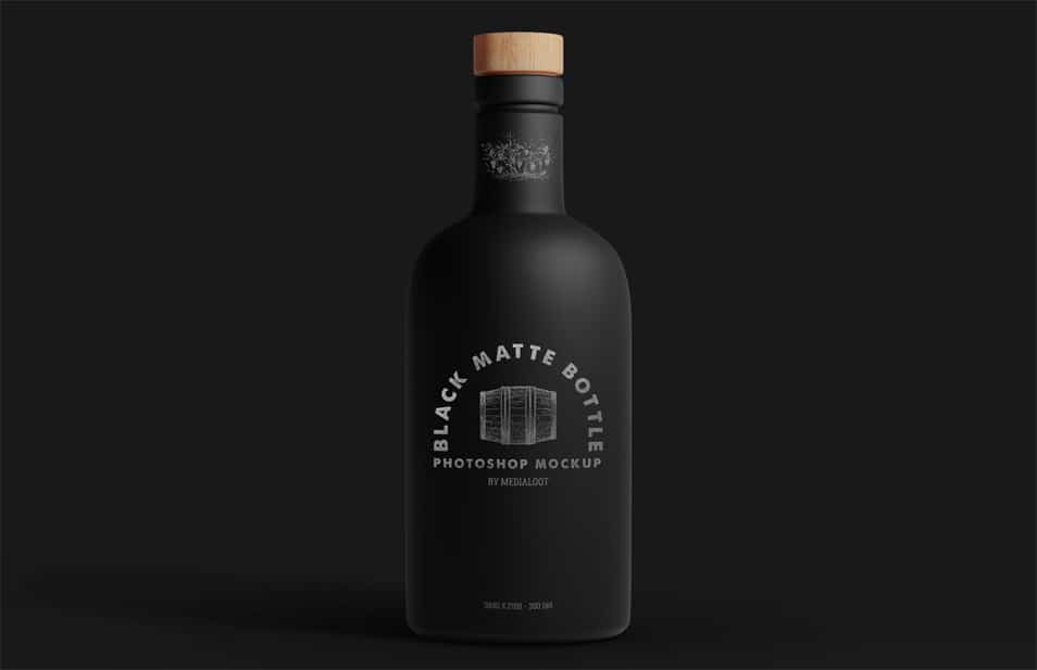 Download Free Mockups Black Matte Bordeaux Bottle Psd