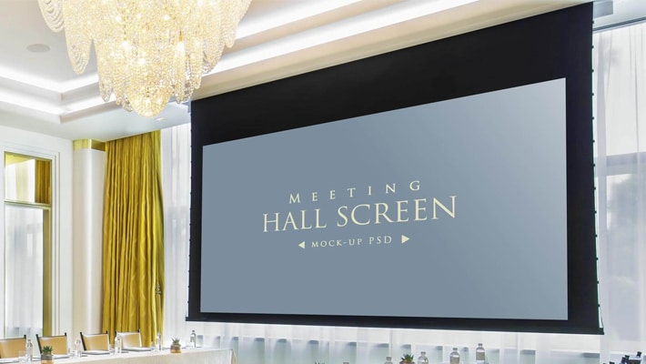 Download Free Meeting Hall Screen Mockup PSD » CSS Author