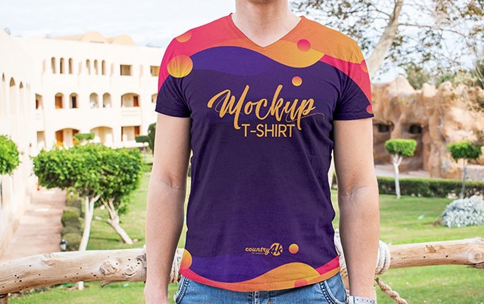 Download Free V-neck T-Shirt MockUp » CSS Author
