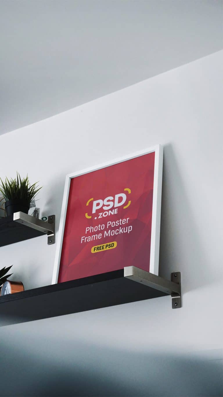 Download Photo Frames On Shelf Mockup PSD » CSS Author