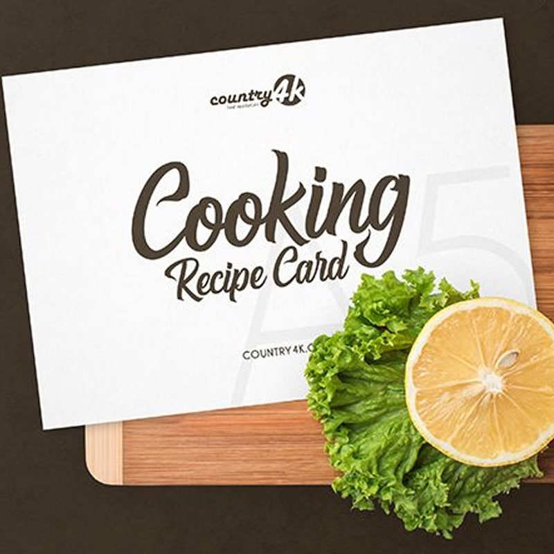 Free Cooking Recipe Card PSD MockUp In 4k » CSS Author