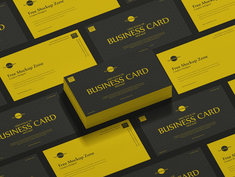 Download Free Grid Stack Of Business Card Mockup » CSS Author