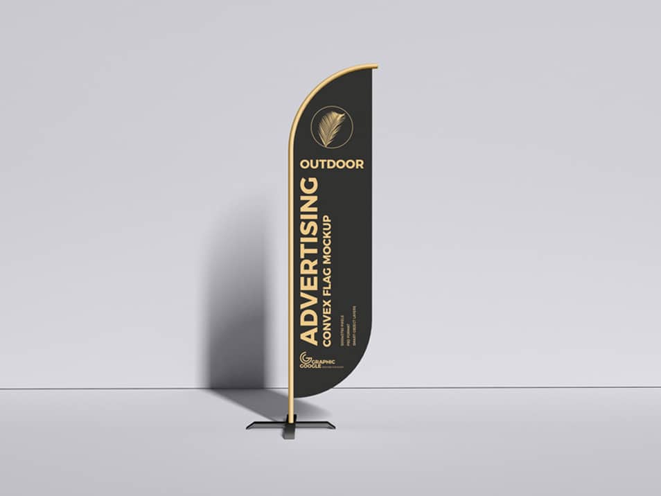 Free Outdoor Advertising Convex Flag Mockup » CSS Author