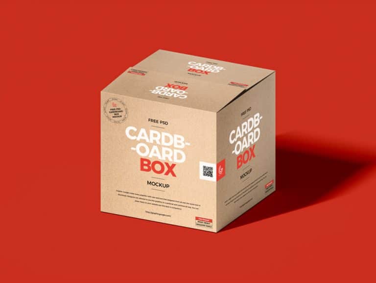 Download Free PSD Square Cardboard Box Packaging Mockup » CSS Author