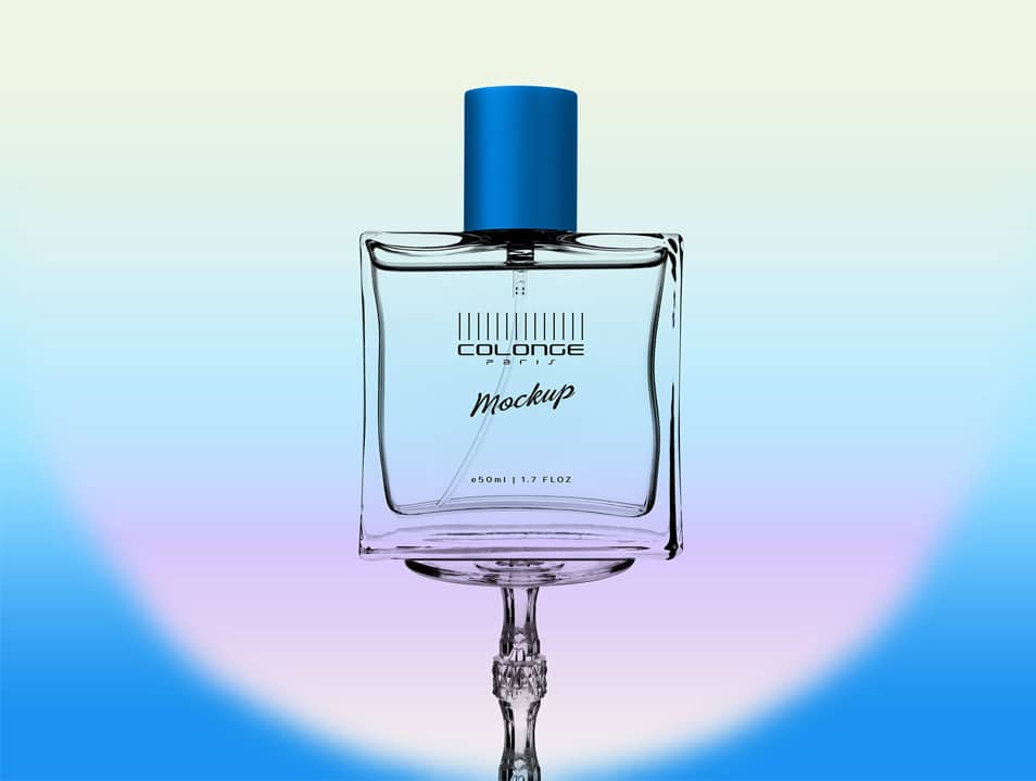 Free Perfume Bottle On Stand Mockup PSD » CSS Author