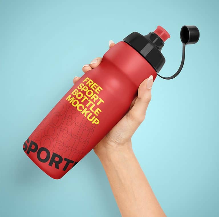 Free sport bottle mockup information