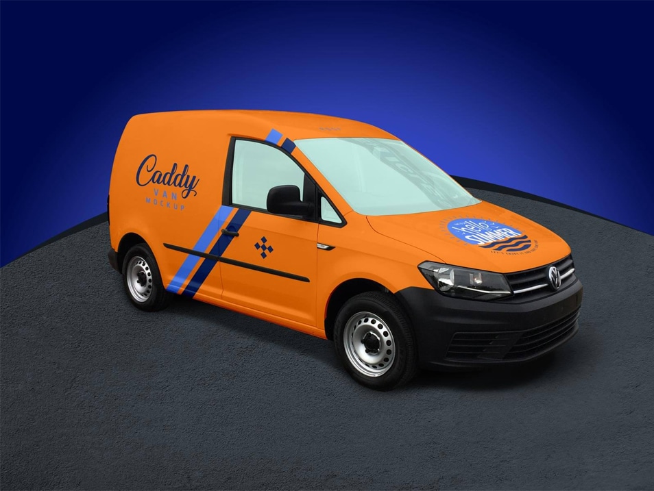 Free Volkswagen Caddy Van Vehicle Mockup PSD » CSS Author