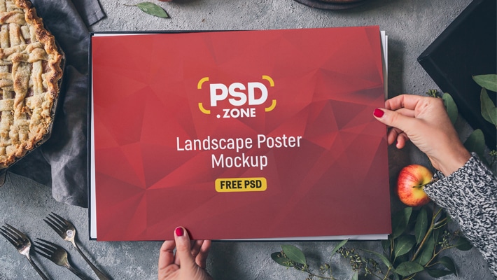 Landscape Poster Mockup PSD » CSS Author