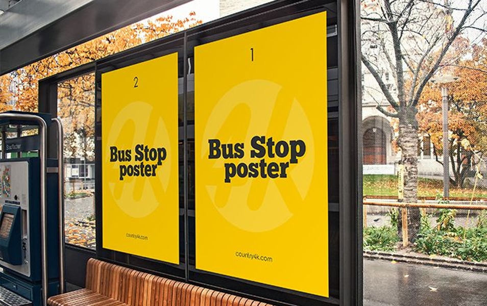 Download Free Bus Stop Poster MockUp » CSS Author