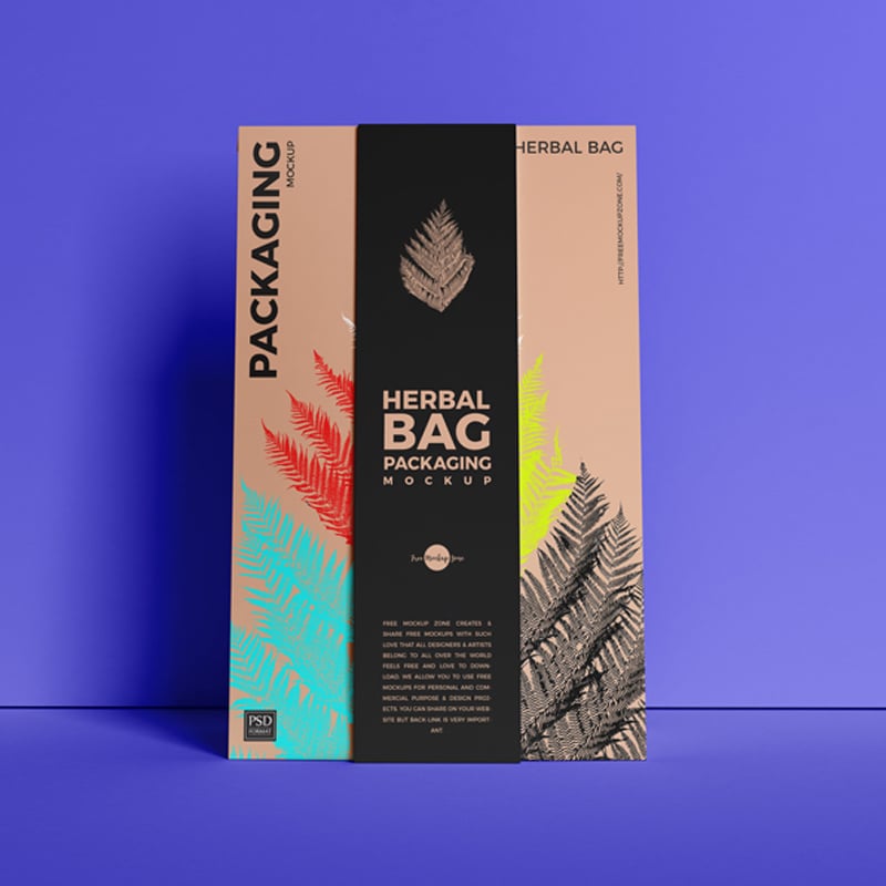 Download Free Front View Herbal Bag Packaging Mockup » CSS Author