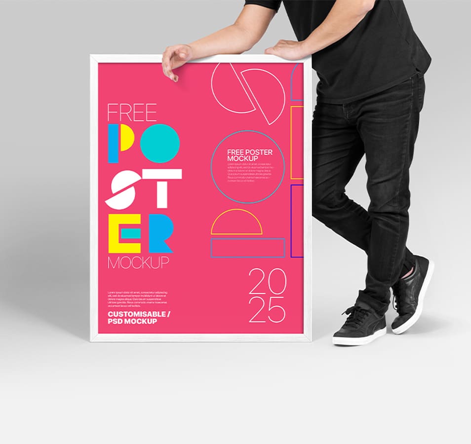 Free Hands Holding Poster Mockup » CSS Author