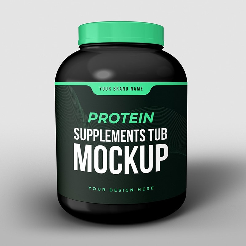 Download Free Protein Supplements Tub Mockup » CSS Author