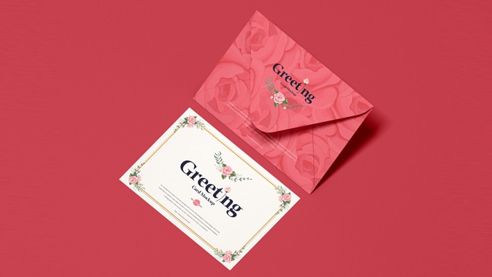 Free Top View Envelope With Greeting Card Mockup » CSS Author