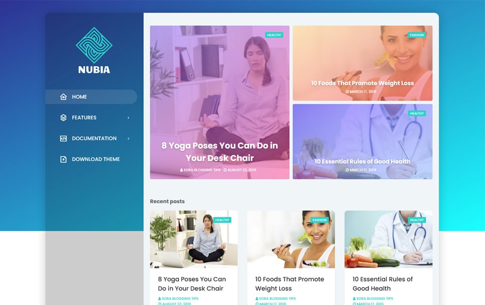 Nubia Responsive Blogger Template