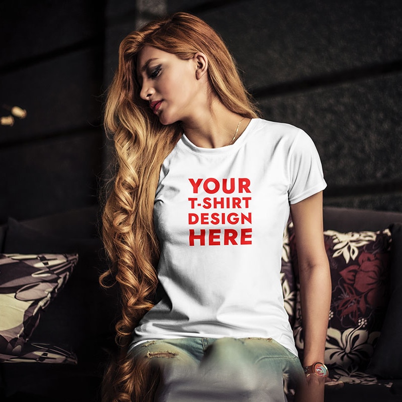 Download Young Woman T-Shirt Mockup » CSS Author