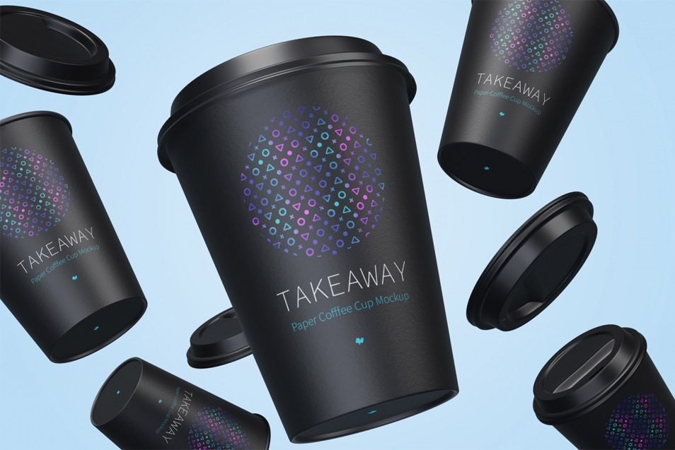 Download 12oz Paper Coffee Cups With Caps Mockup » CSS Author