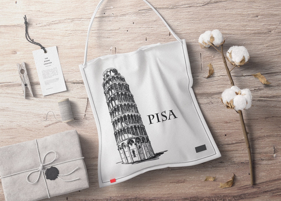 Download Fabric Bag With Cotton Branding Mockup Top View » CSS Author