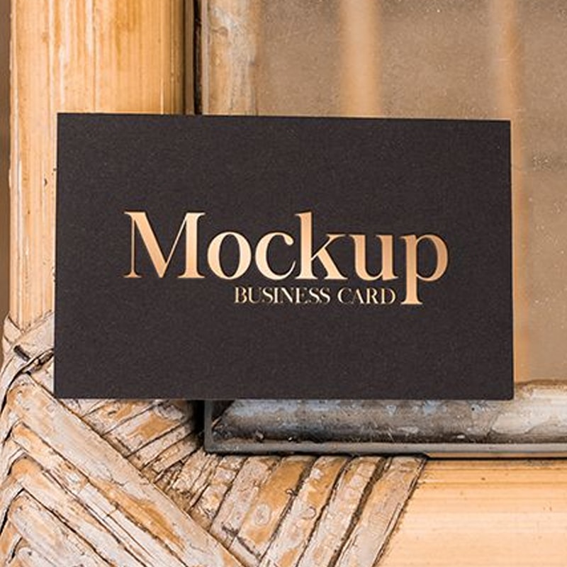 Download Free Gold Logo On A Black Business Card MockUp » CSS Author
