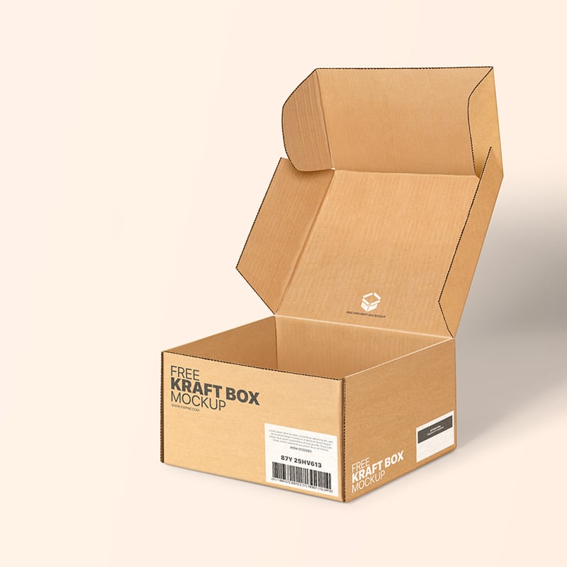 Download Free Open Kraft Box Mockup » CSS Author